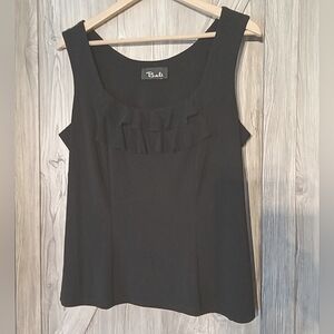 Bali Black Ruffle Sleeveless Top XL